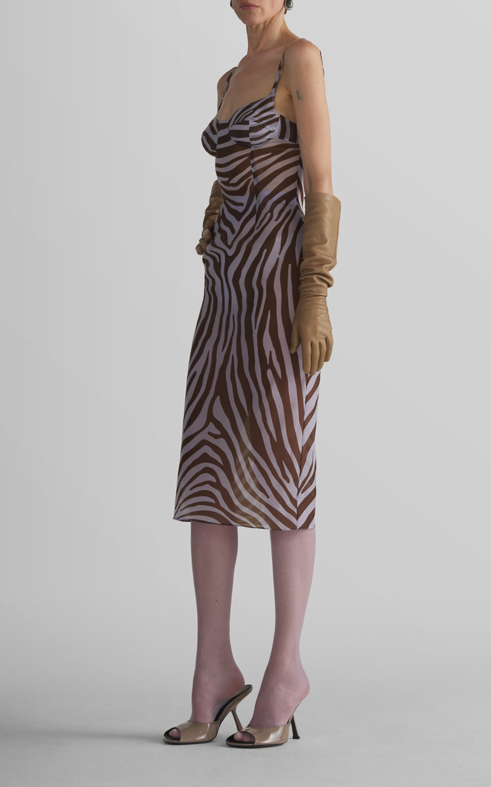 MUGLER MUGLER ZebraPrinted Mid Dress