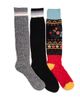 MUK LUKS MUK LUKS Women's 3 Pair Pack Microfiber Novelty Boot Socks - 1