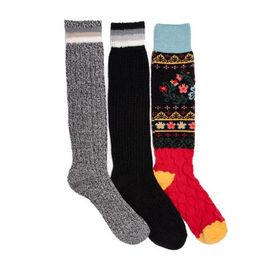 MUK LUKS MUK LUKS Women's 3 Pair Pack Microfiber Novelty Boot Socks