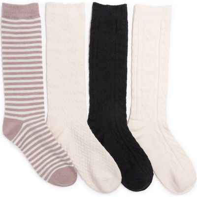 MUK LUKS MUK LUKS Women's 4 Pair Pack Boot Wool Blend Socks
