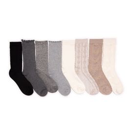 MUK LUKS MUK LUKS Women's 8 pair Pack Whisper Soft Crew Socks