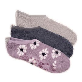 MUK LUKS MUK LUKS Women's Ballerina Cozy Socks with Grippers, 3 Pair Pack