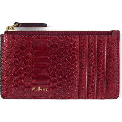Mulberry Mulberry Continental Zip Long Snakeskin Embossed Leather Card Case