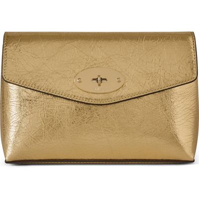 Mulberry Mulberry Darley Crinkled Metallic Leather Cosmetic Pouch