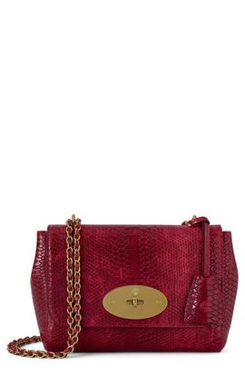 Mulberry Mulberry Lily Waxed Snakeskin Embossed Leather Shoulder Bag