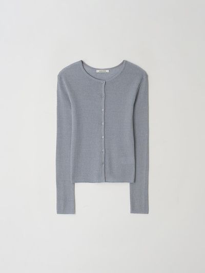 mumuteng Round Knit Cardigan [Blue]