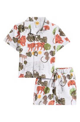 MUMZERS MUMZERS Kids' Jungle Print Camp Shirt & Shorts Set