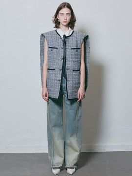 MUNN BLUE WINGED 4 - POCKET TWEED VEST