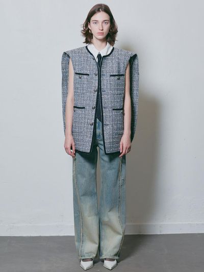 MUNN BLUE WINGED 4 - POCKET TWEED VEST