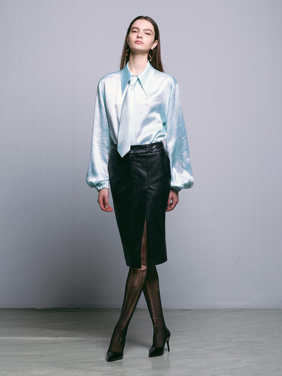MUNN BLUE WRINKLE SHIRT & TIE