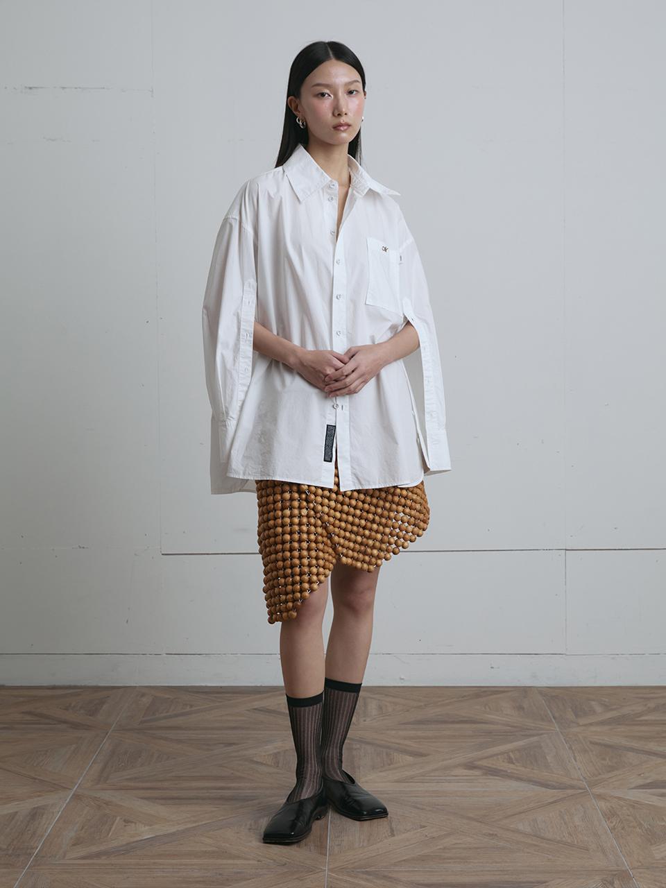 MUNN Multi Placket Logo Cotton Shirt [Beige]