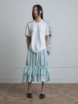 MUNN Oversized Contrast Two Tone Logo T-shirt [Beige]