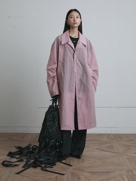 MUNN Oversized Gathered Sleeve Single Coat [Pink]
