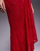 Murci Murci exclusive lace mesh drape detail fishtail maxi skirt in red - part of a set - 2