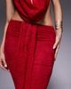 Murci Murci exclusive lace mesh drape detail fishtail maxi skirt in red - part of a set - 4