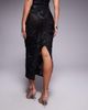 Murci Murci exclusive mesh column midaxi skirt in textured black floral applique - part of a set - 4
