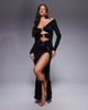 Murci Murci Exclusive off-shoulder gold hardware cut-out detail crop top and maxi skirt set in black - 1