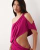 Murci Murci Exclusive off shoulder cut out drape detail mini dress in dark pink - 1