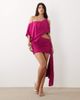 Murci Murci Exclusive off shoulder cut out drape detail mini dress in dark pink - 2