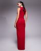 Murci Murci exclusive slash neck crossover front cut out drape detail sleeveless maxi dress in red - 4