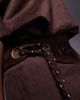 Murci Murci faux suede off-shoulder fold-over top eyelet belt detail mini dress in chocolate-Brown - 4