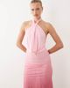 Murci Murci mesh twist halterneck extreme cowl drape thigh slit maxi dress in plum ombre-Multi - 2