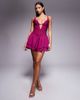 Murci Murci plunge corset tiered hem mini dress in plum-Purple - 1