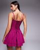 Murci Murci plunge corset tiered hem mini dress in plum-Purple - 2