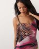Murci Murci premium mesh cowl detail drape thigh slit maxi dress in leopard and orchid floral-Multi - 3