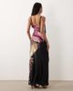 Murci Murci premium mesh cowl detail drape thigh slit maxi dress in leopard and orchid floral-Multi - 4