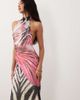 Murci Murci premium mesh halterneck high neck low back maxi dress in zebra and pink floral-Multi - 1
