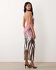 Murci Murci premium mesh halterneck high neck low back maxi dress in zebra and pink floral-Multi - 4
