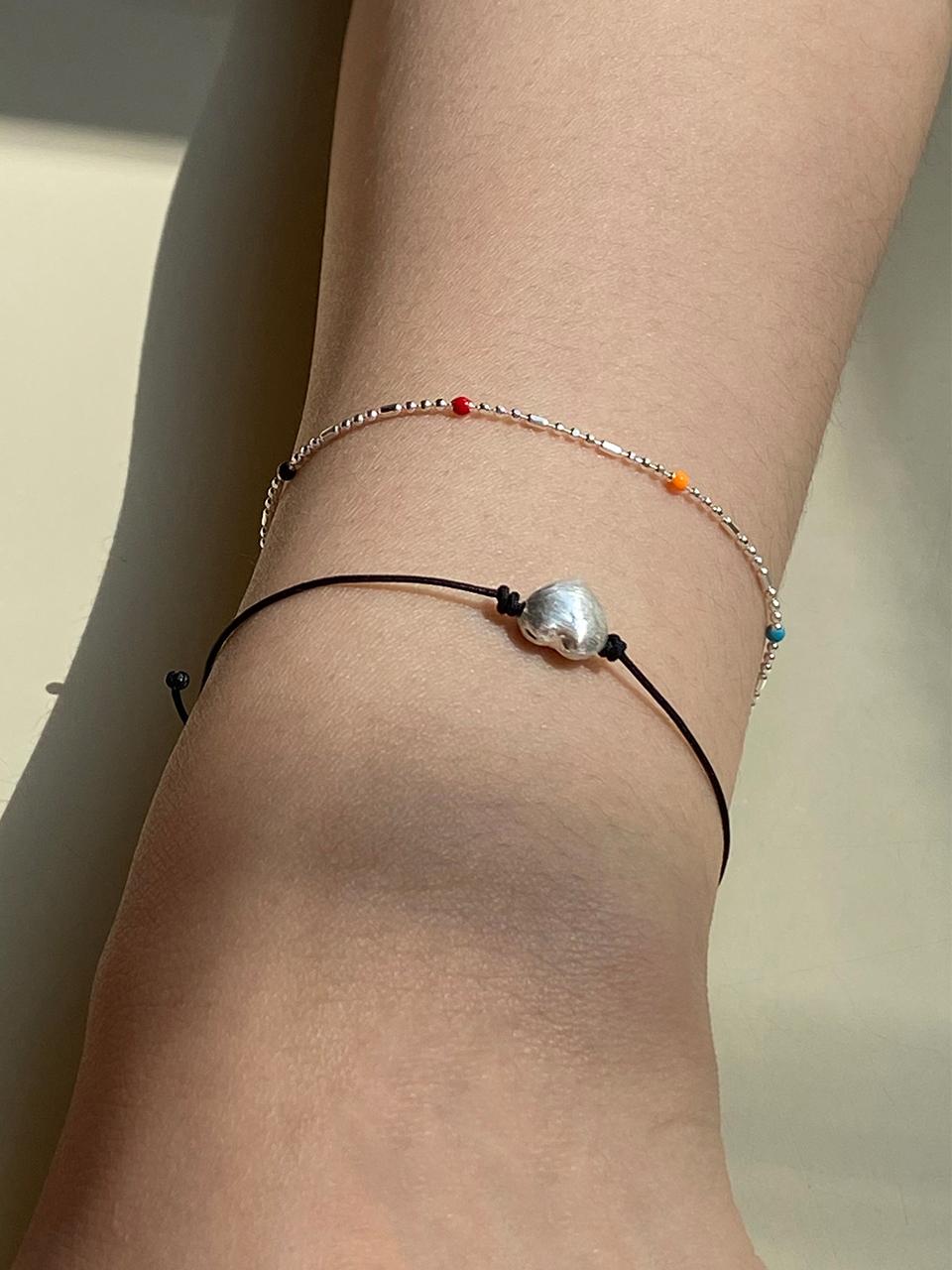 murmur 925 Silver Adjustable Color Ball Bracelet