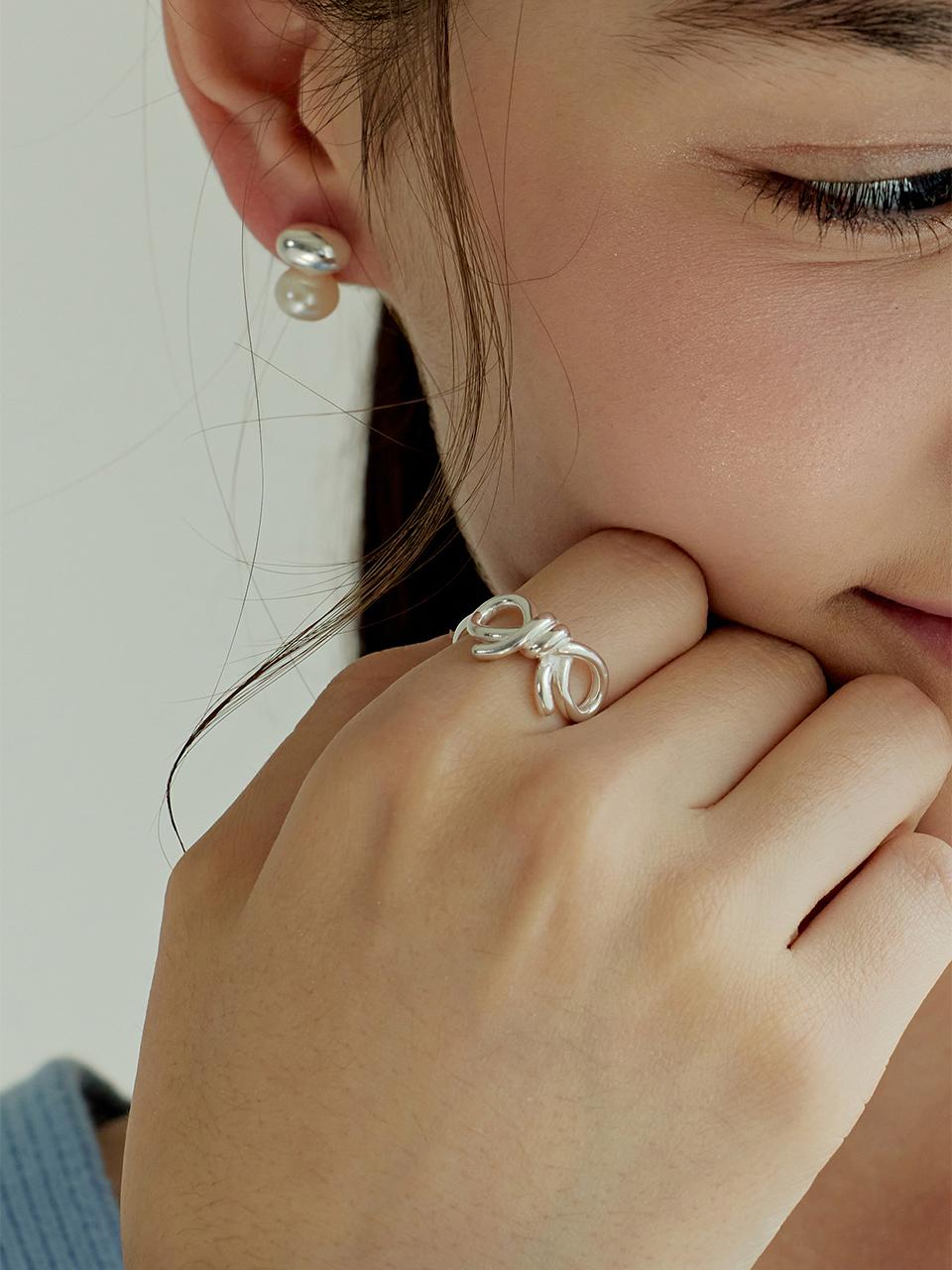 murmur 925 Silver Adjustable Ribbon Ring