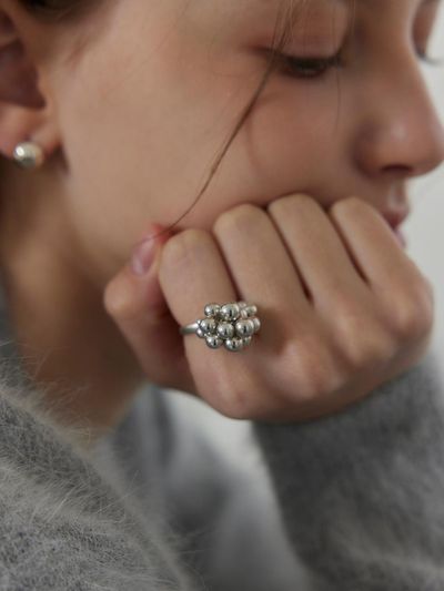 murmur 925 Sterling Silver Grape Dangle Ring