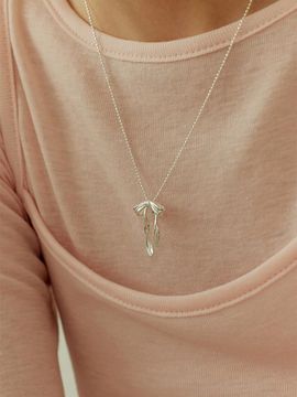 murmur 925 Sterling Silver Knotted Ribbon Necklace [Purple]
