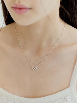 murmur 925 Sterling Silver Ribbon Delicate Necklace