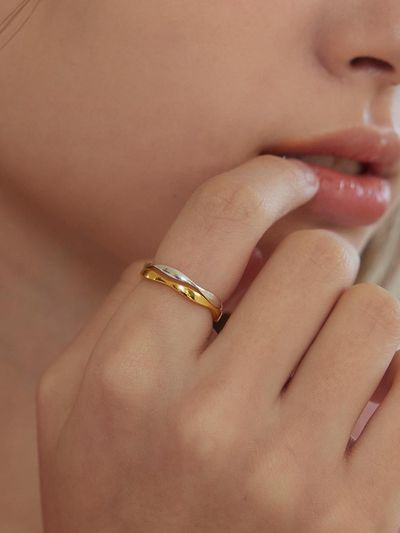 murmur 925 Sterling Silver Wave Slim Ring