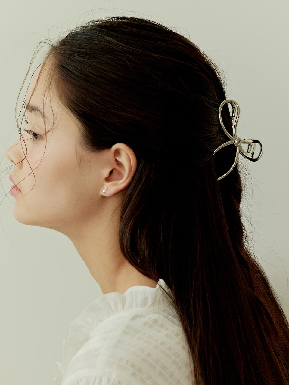 murmur Brass Elegant Ribbon Bow Hair Claw
