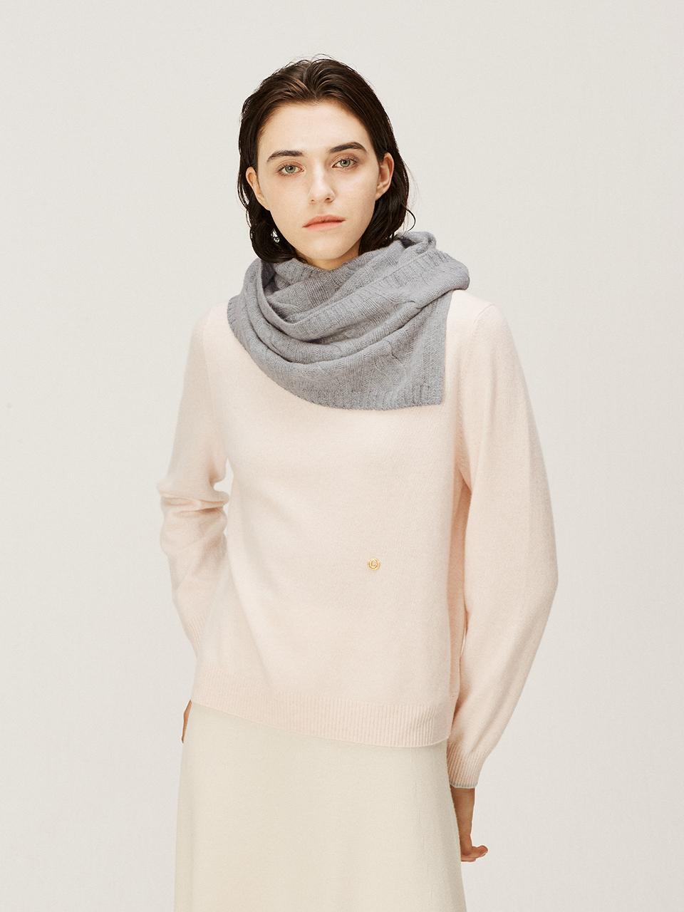 murray allan [Cashmere Class] Cable Loose neck warmer Cloud