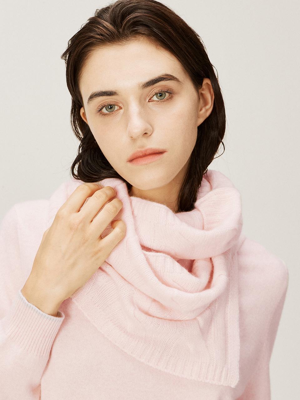 murray allan [Cashmere Class] Cable Loose neck warmer Rose pink