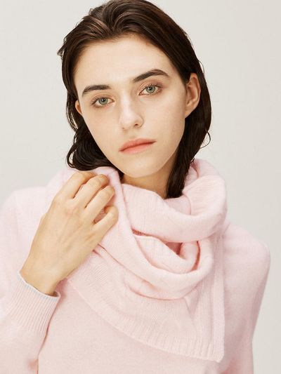 murray allan [Cashmere Class] Cable Loose neck warmer Rose pink