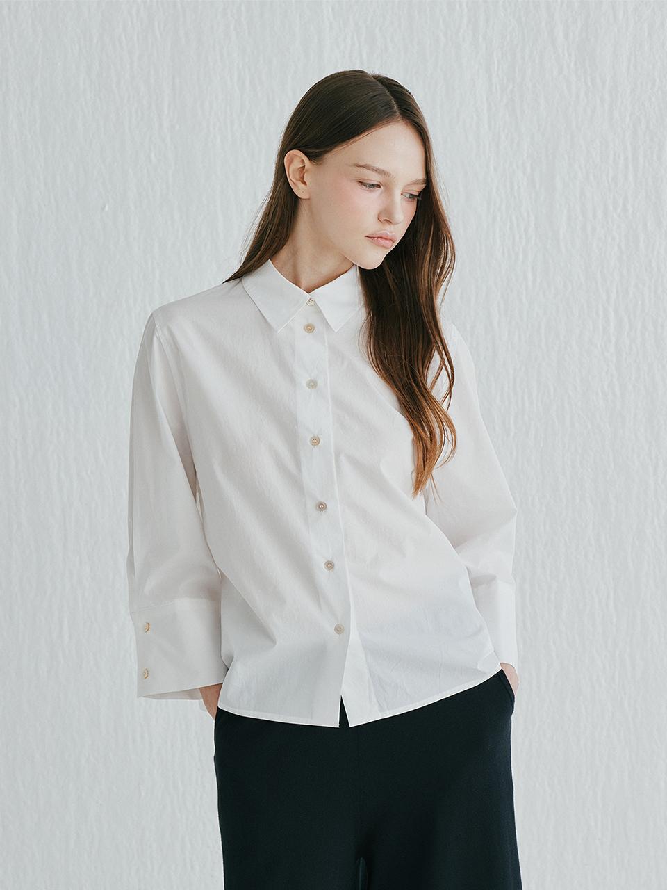murray allan Cashmere Class Crop Shirt [White] (C52WST032WH)