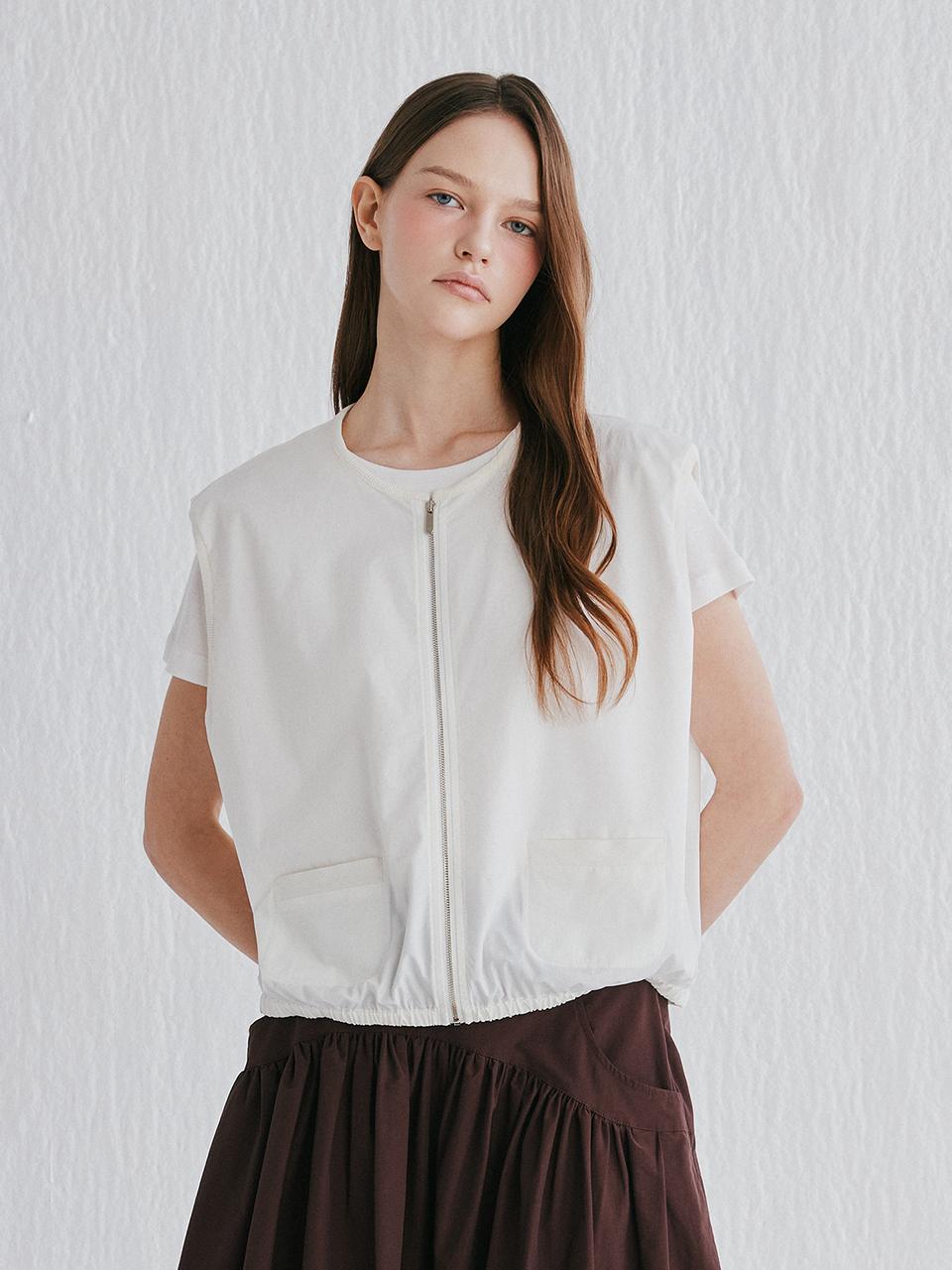 murray allan Cashmere Class Round Vest [WHITE] (C52WVT003WH)