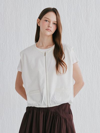 murray allan Cashmere Class Round Vest [WHITE] (C52WVT003WH)