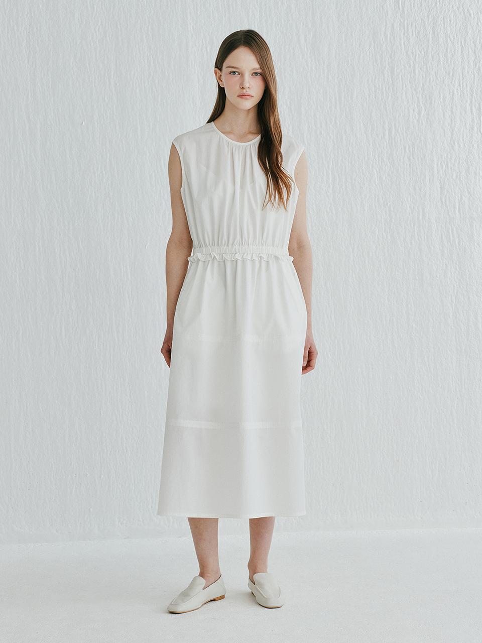 murray allan Cashmere Class Shirring Dress MIDI (C52WDR005WH) [WHITE]