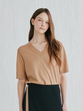 murray allan Cashmere Class V-neck Pullover Sweater [Camel] (C52WPU007CA)