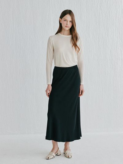 murray allan Cashmere Class Viscose Slim Skirt Maxi (C52WSK013BK) [Black]