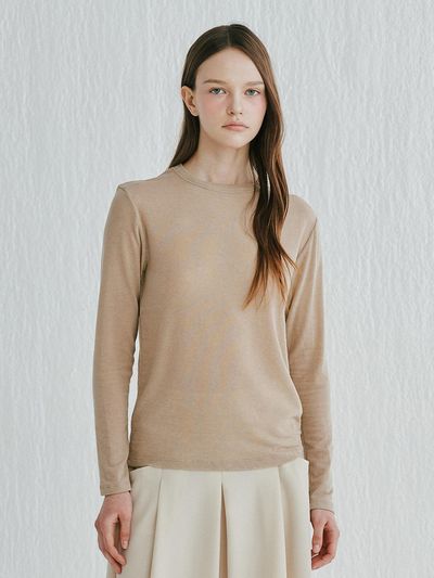 murray allan Cashmere Class Wool Long T-Shirts [Beige] (C52WTS034BE)