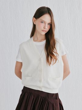 murray allan Cool V-neck Vest [Ivory] (C52WVT010IV)